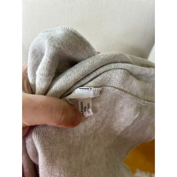 J.Crew Factory Light Grey Frenchie Bulldog Sequin Scarf Sweater - Picture 6 of 7